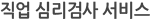 직업 심리검사 서비스
